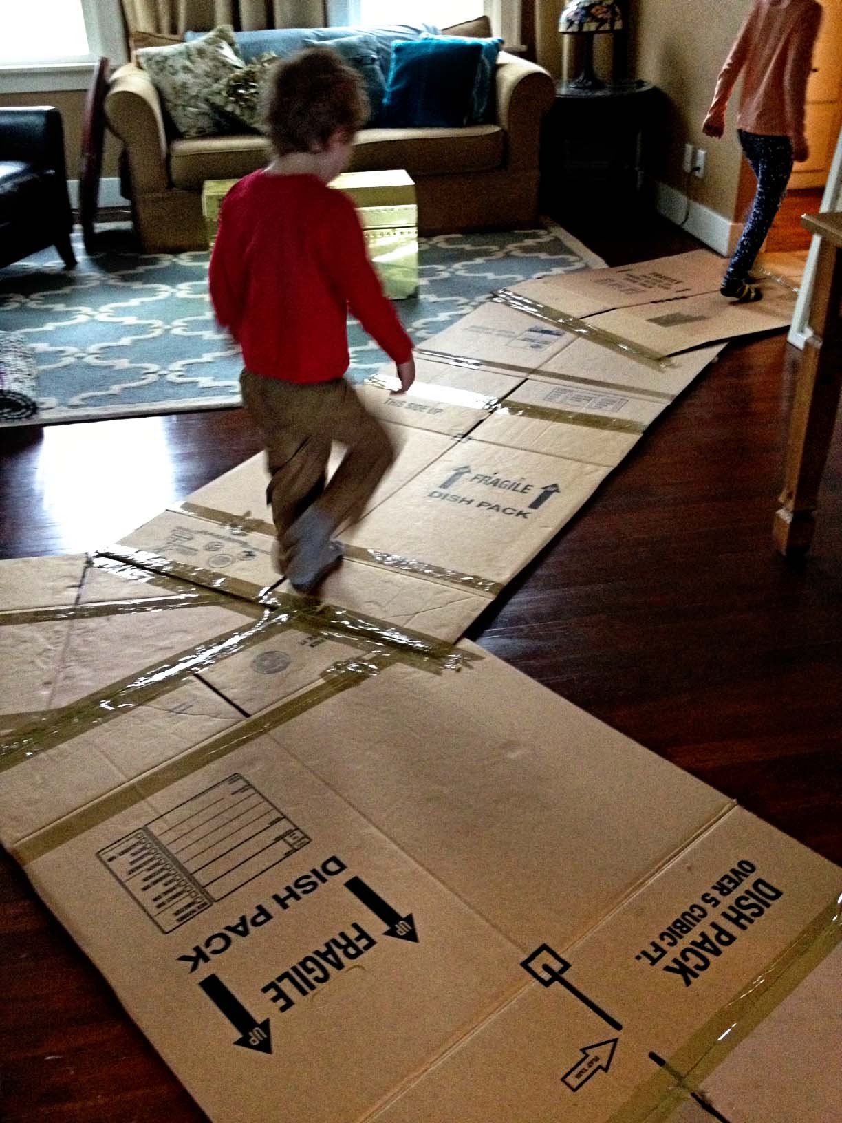 Cardboard walkway