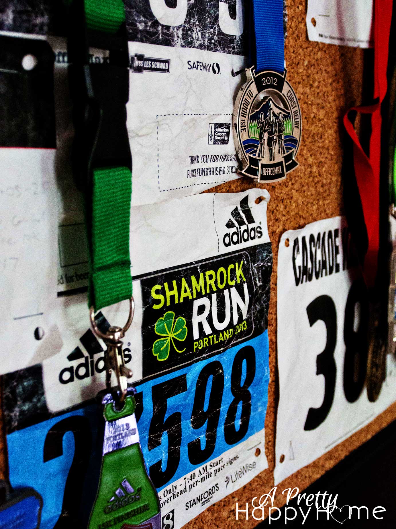 Running Bibs and Medals Display