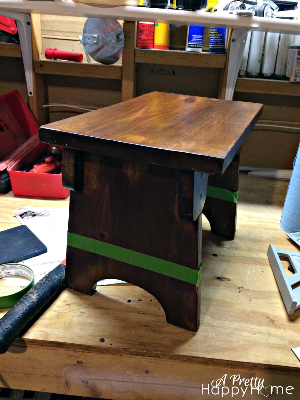Step Stool (from High School Shop Class) Makeover dipstool3