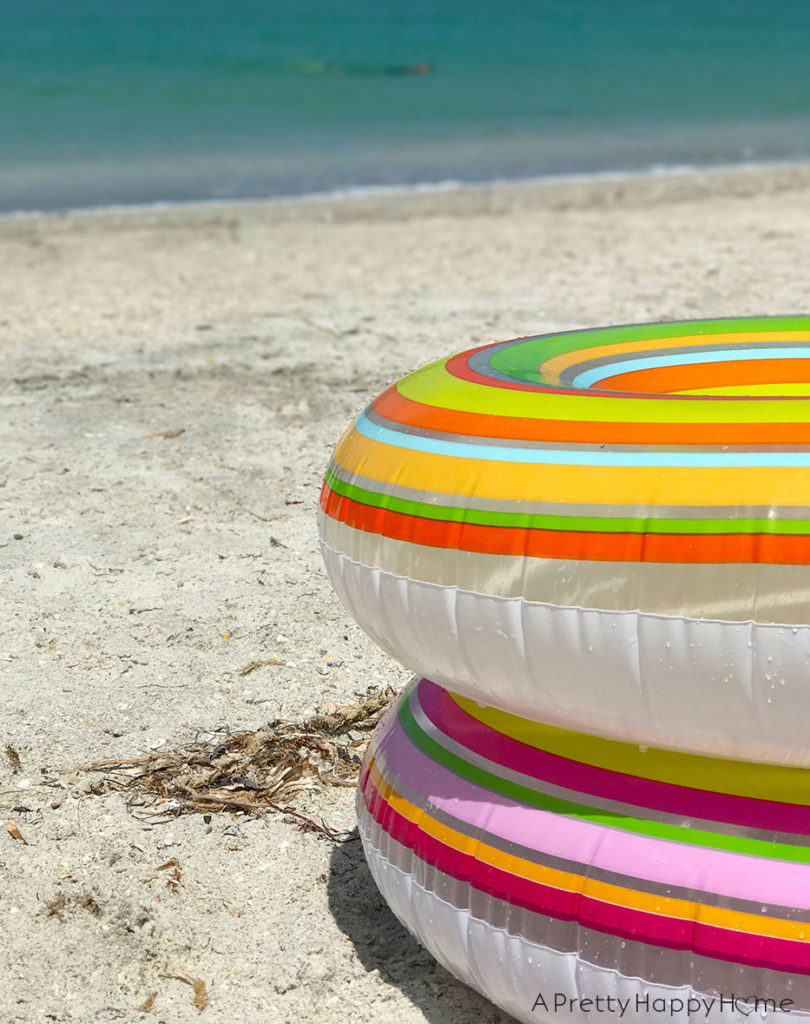 floats on beach