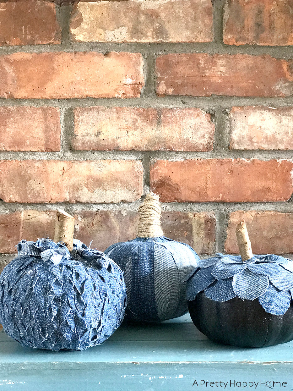 13 diy fall decor ideas denim pumpkins