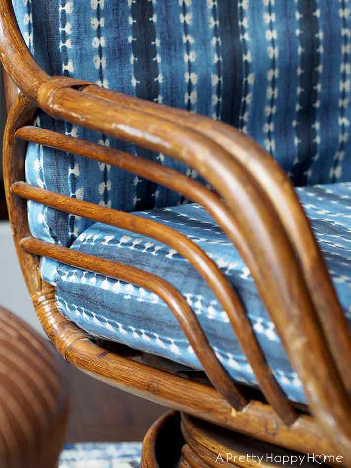 fresh take on a rattan swivel chair