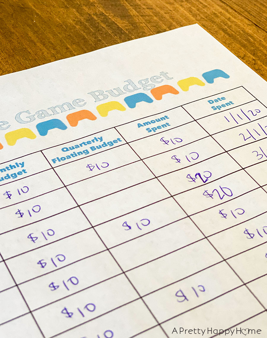 online game budget form for kids minecraft screen