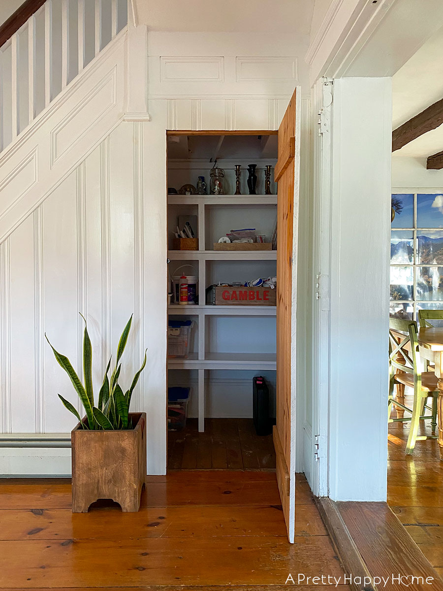 under the stairs shelves No Junk Drawer