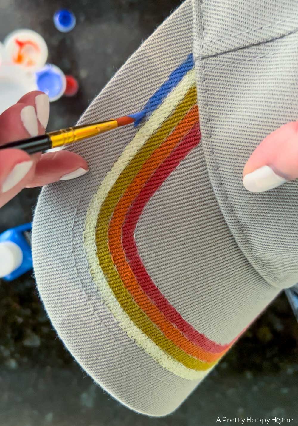 handmade painted hat using fabric paint custom paint a design on a hat or visor using fabric paint handmade gifts ideas