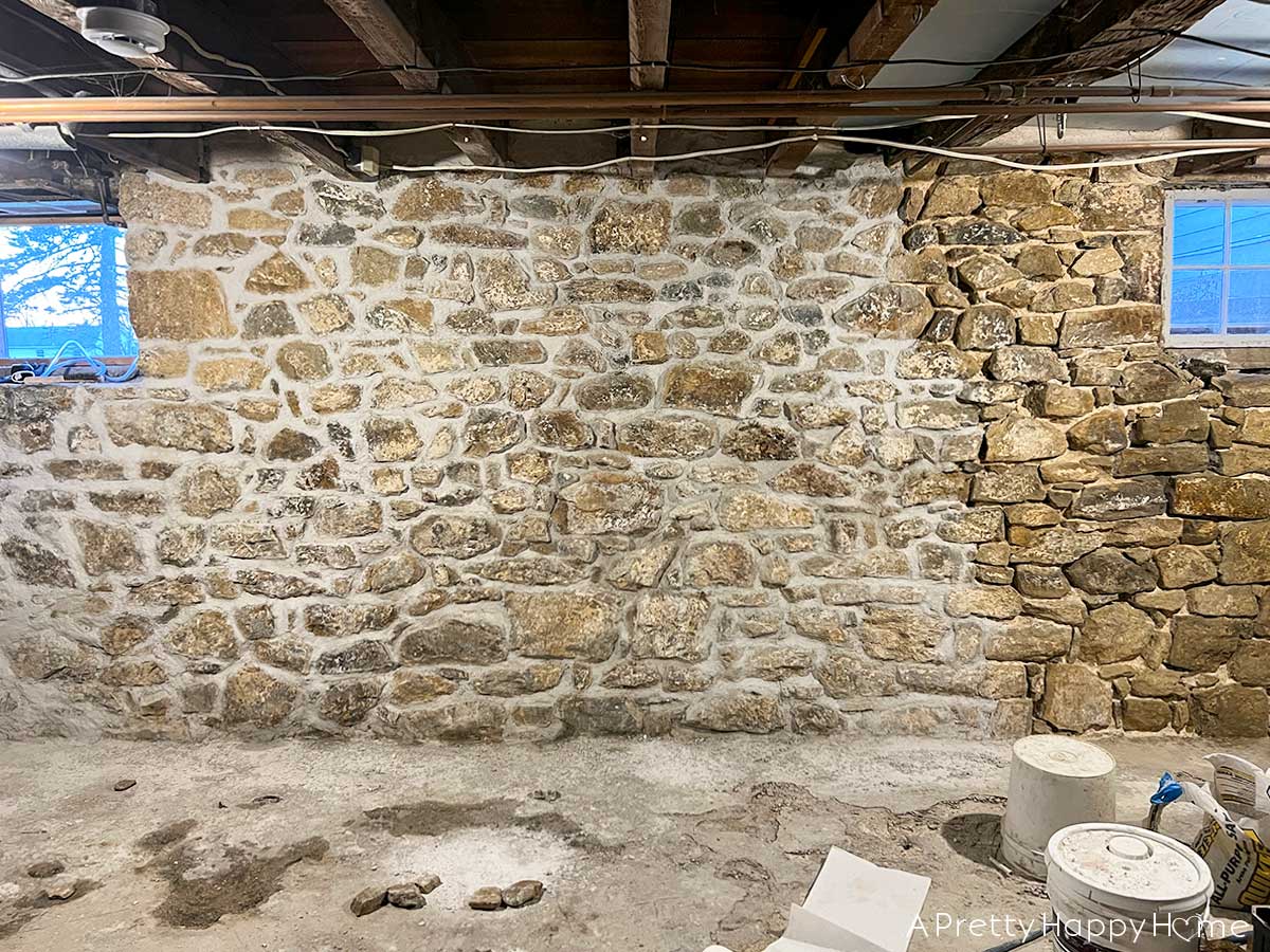 repointing the stone walls in a basement in new jersey