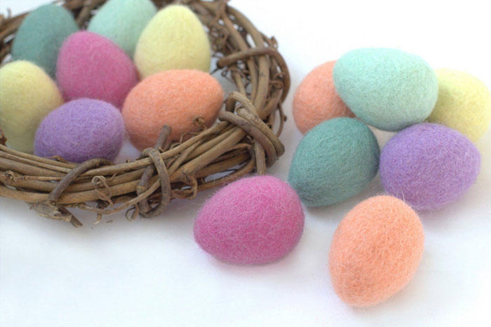 2 inch felted easter eggs from etsy shop matthew and may