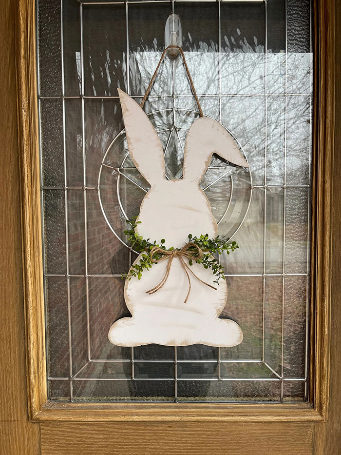 bunny door hanger easter door hanger from etsy shop justwreathinaroundTX prettiest easter decor