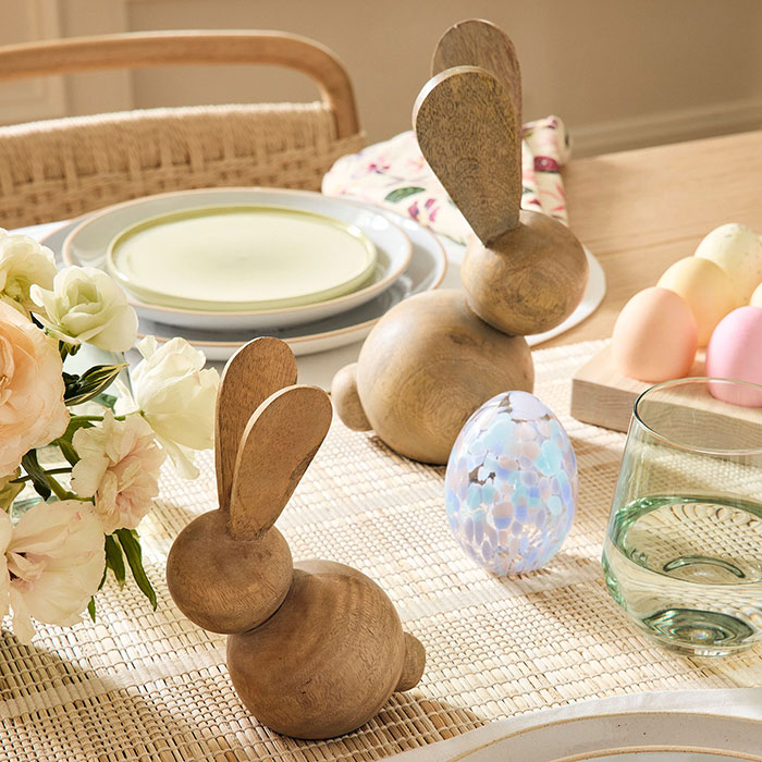 wooden bunnies from west elm prettiest easter decor