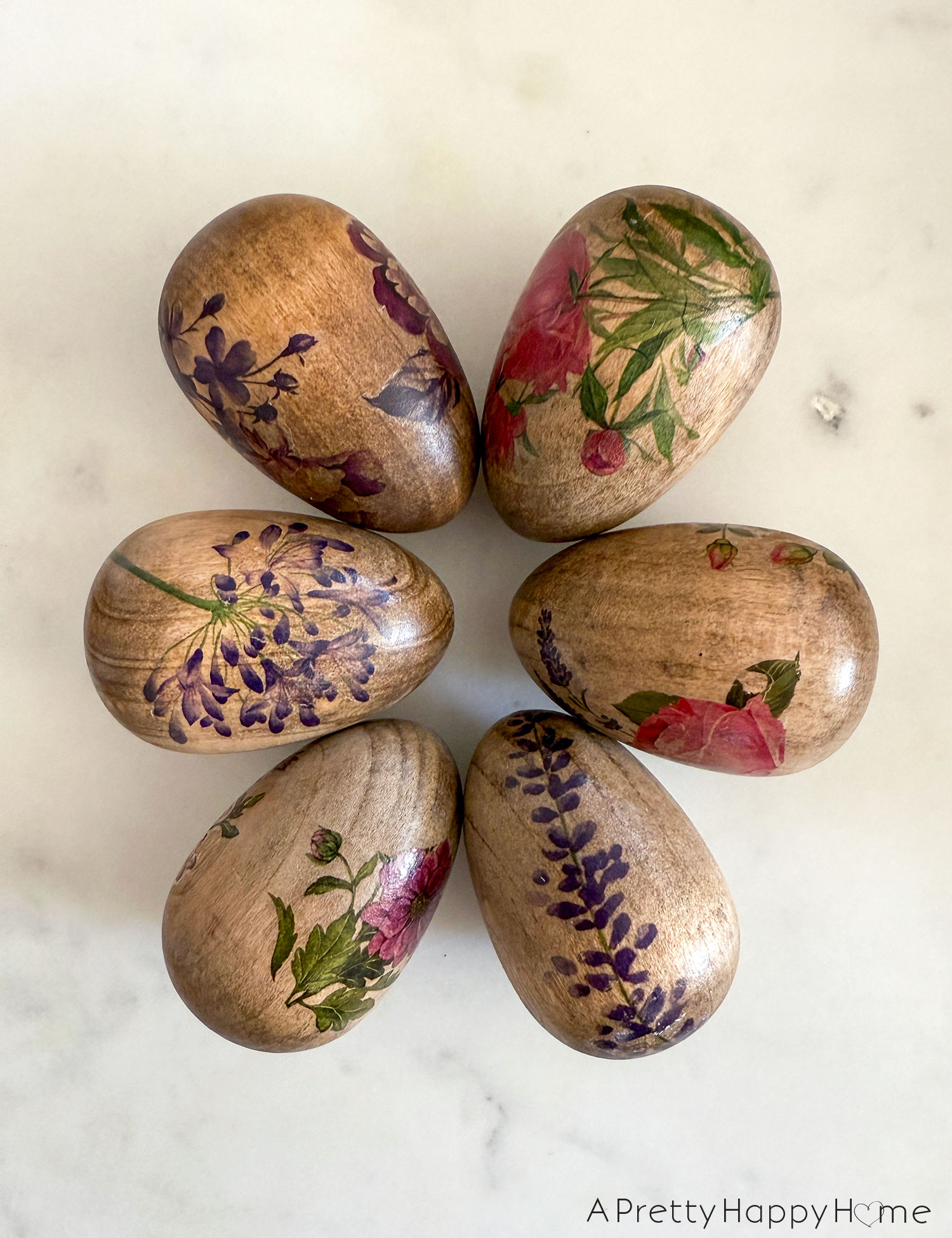 vintage floral easter eggs using temporary tattoos temporary tattoos applied to wood easter eggs