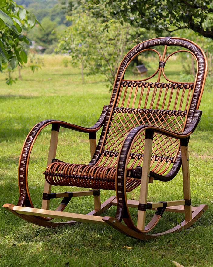 wicker rocking chair from aesthetic harmony home etsy shop fun gardening finds