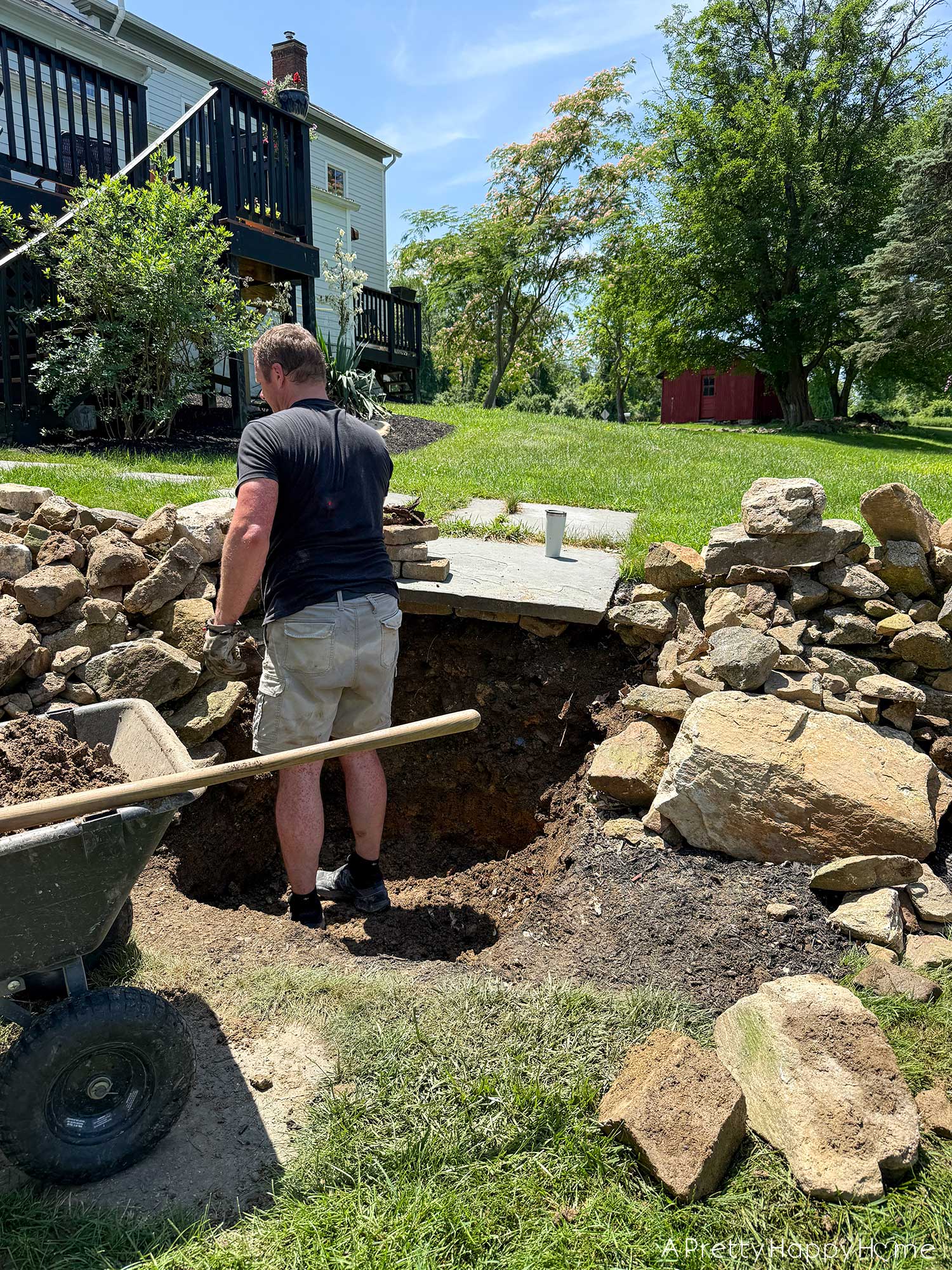 diy stone steps building fieldstone steps digging out area for fieldstone steps to go